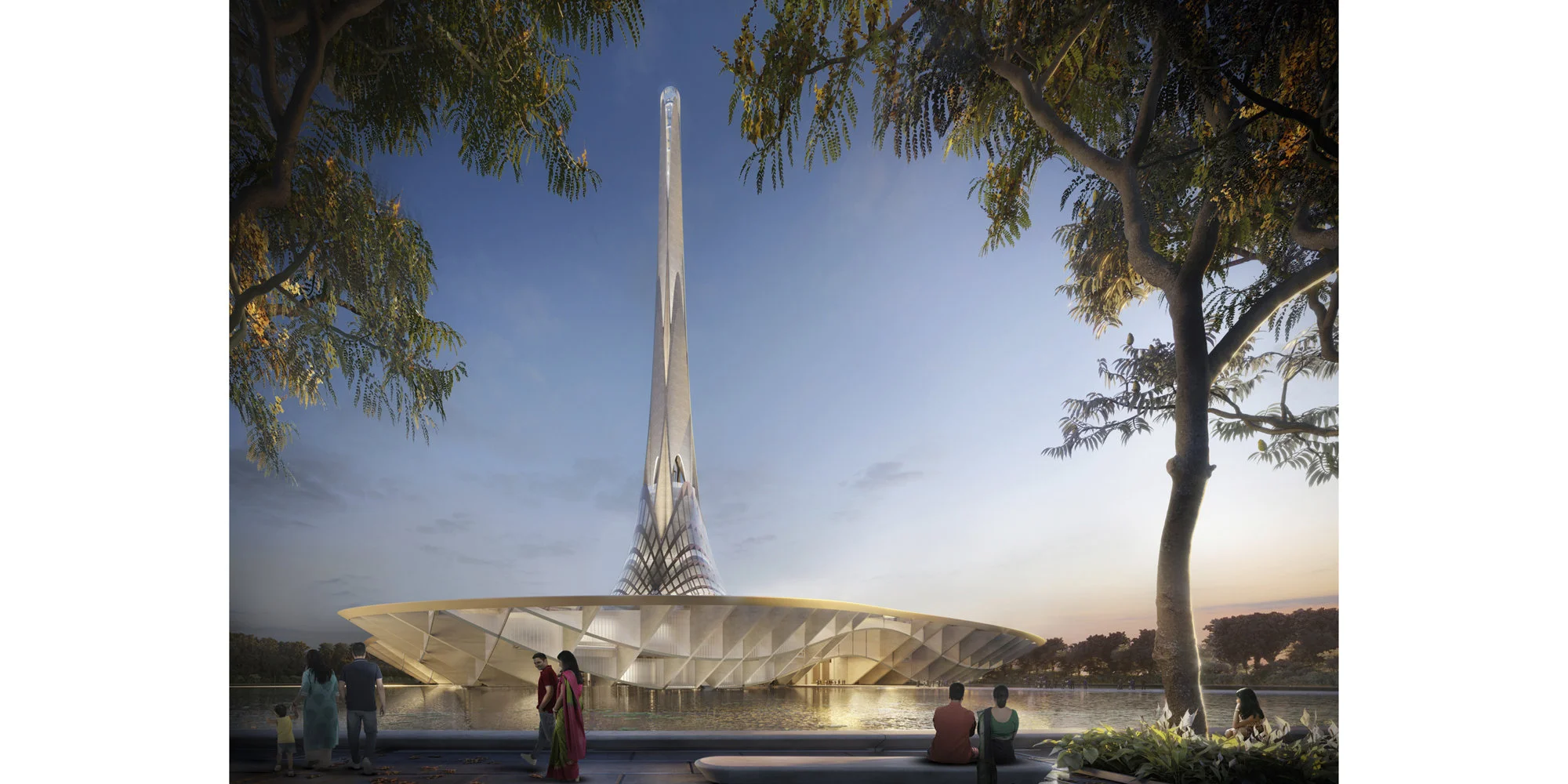 Modern city architecture representing Amaravati's vision